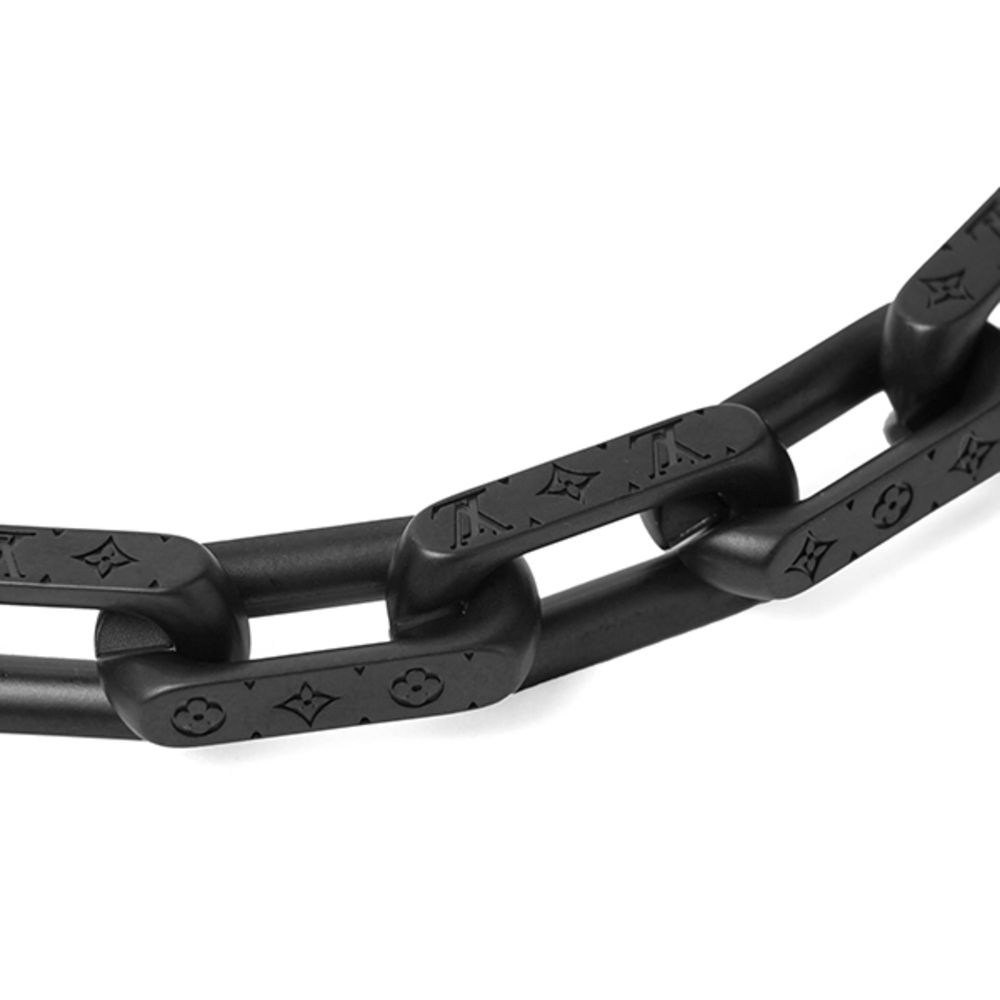 Louis Vuitton Collier Silver Monogram Black Chain Monogram - Picture 4 of 6
